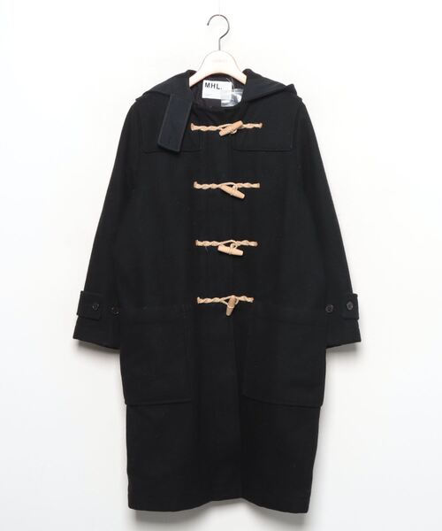 ☆MHL・ダッフルコート・サイズⅡ ☆毛100%♪ MHL.（エムエイチエル） ダッフルコート 2 ブラック レディース