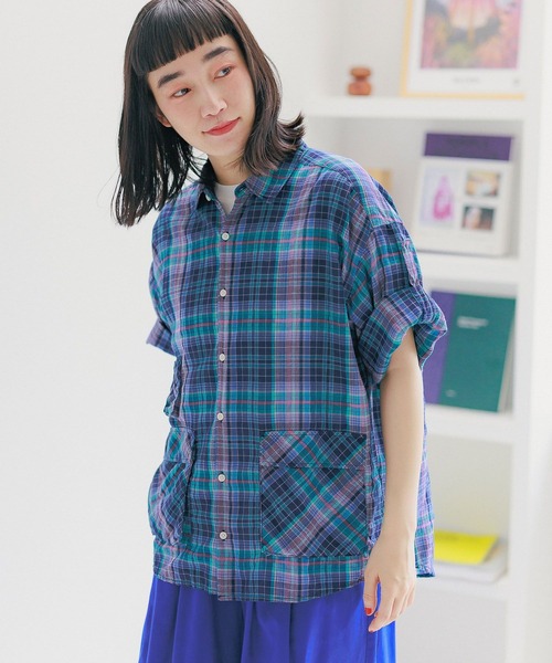 未着用ゴーシュ◯リネンチェック柄クルーネックブラウス 楽天市場】【SALE！50%OFF】ツチエ TUTIE. リネン 起毛 タータン