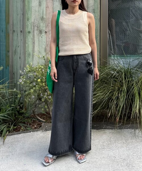 tシャツ 「willow」透かし編みコンパクト半袖ニット レディース WILLOW tシャツ 「willow」透かし編みタンクニット レディース