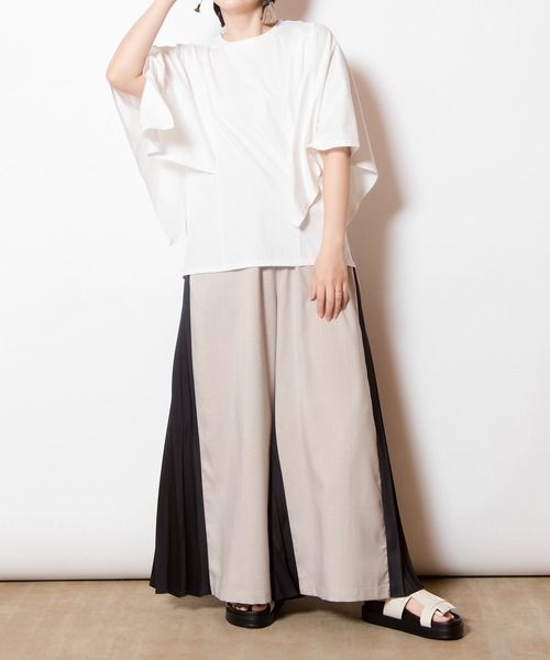 OSMOSIS パンツ プリーツ切替パンツ レディース : ZOZOTOWN