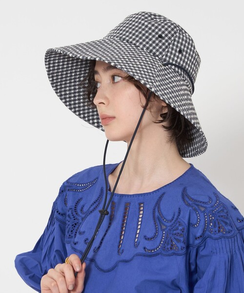 ★美品　アローズ別注　taara clothing ハット　ネイビーチェック ☆美品 アローズ別注 taara clothing ハット ネイビーチェック