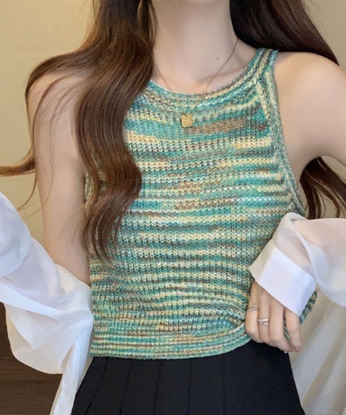 全色あり♡ 人気 ♡ ニットキャミソール 春夏 ニット セーター カラフルニットキャミソール レディース : ZOZOTOWN