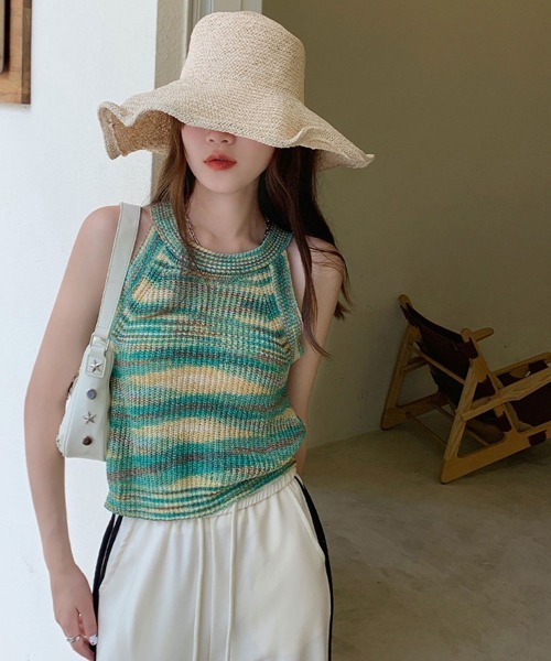 全色あり♡ 人気 ♡ ニットキャミソール 春夏 ニット セーター カラフルニットキャミソール レディース : ZOZOTOWN