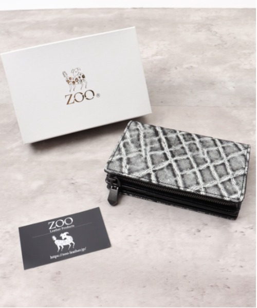 ズー ミニ 二つ折り 二つ折り財布 財布 ZOO ZMW-029 象革 クラッシュ