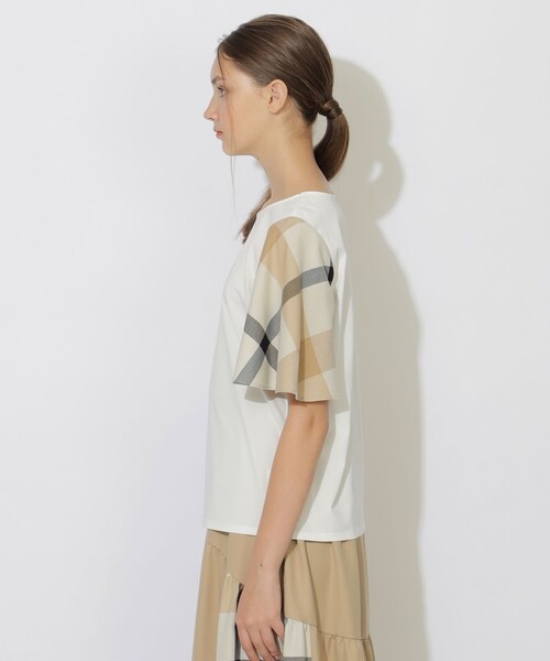 BLUE LABEL CRESTBRIDGE tシャツ ハーフフレアスリーブチェックT
