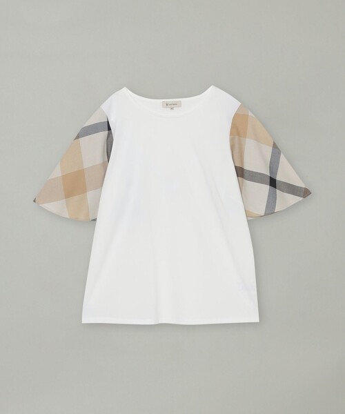 CB CRESTBRIDGE tシャツ ハーフフレアスリーブチェックTシャツ