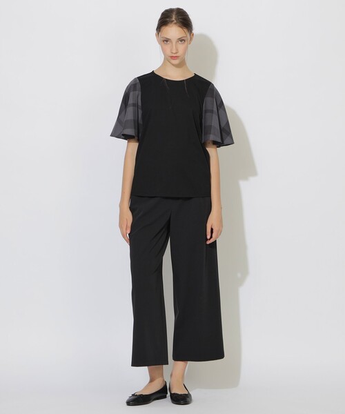 CB CRESTBRIDGE tシャツ ハーフフレアスリーブチェックTシャツ