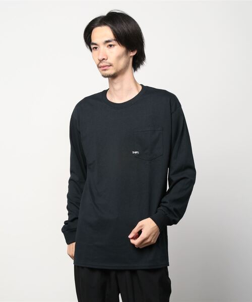 「SHIPS」 長袖Tシャツ MEDIUM ブラック メンズ