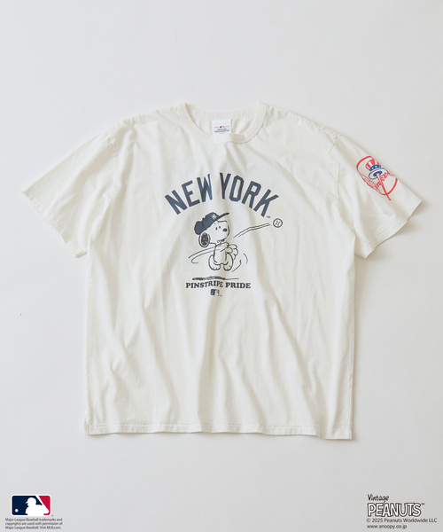 Vintage PEANUTS tシャツ PEANUTS 別注 MLB ベースボール プリントT 