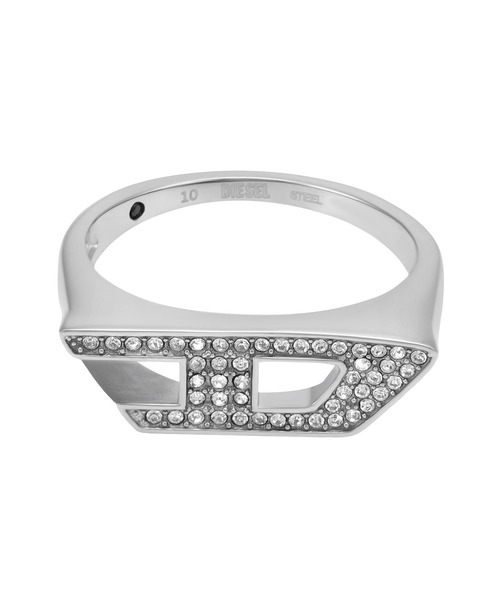 【希少 美品】 DIESEL ネックレス ディーゼル リング ロゴ シルバー DIESEL（ディーゼル） 指輪 リング アクセサリー メンズ 指輪 シルバー