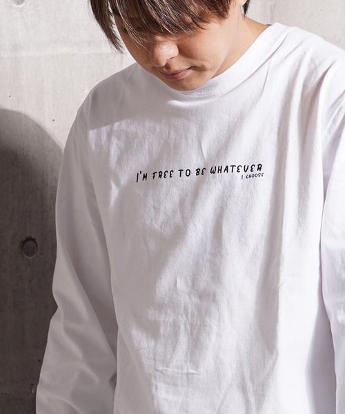 tシャツ 度詰め天竺 ロゴ ロングスリーブTシャツ / High-density
