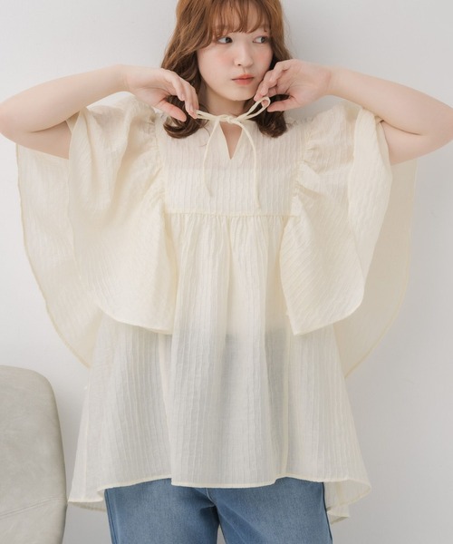 「RETRO GIRL」 ノースリーブブラウス FREE イエロー レディース_画像3