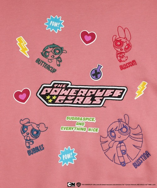 tシャツ パワーパフガールズコラボ ステッカーデコプルオーバー レディース メンズ | DOUBLE NAME | 13