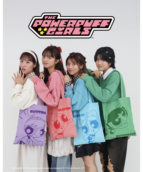 tシャツ パワーパフガールズコラボ ステッカーデコプルオーバー レディース メンズ | DOUBLE NAME | 20