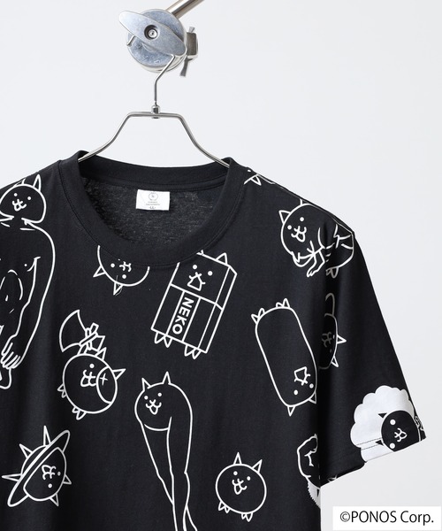 Ace（エース） tシャツ にゃんこ大戦争 半袖 Tシャツ 総柄 メンズ