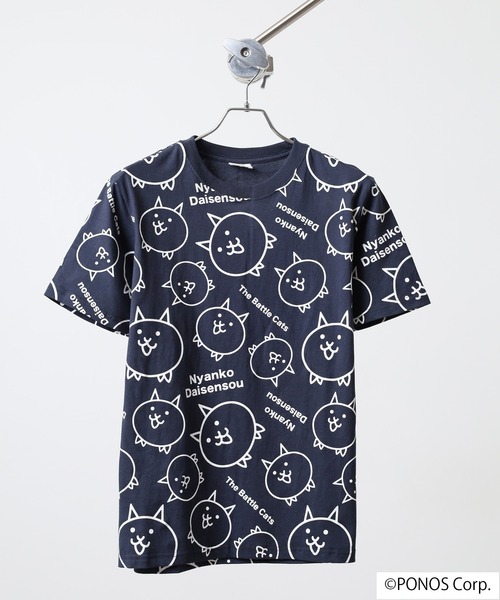 Ace（エース） tシャツ にゃんこ大戦争 半袖 Tシャツ 総柄 メンズ
