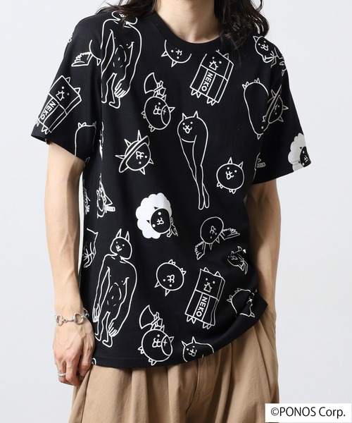 Ace（エース） tシャツ にゃんこ大戦争 半袖 Tシャツ 総柄 メンズ