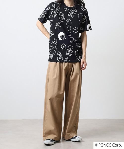 Ace（エース） tシャツ にゃんこ大戦争 半袖 Tシャツ 総柄 メンズ