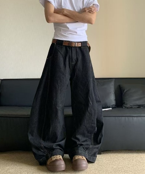 FreeZone ジーンズ 極太ワイドデニムパンツ メンズ レディース