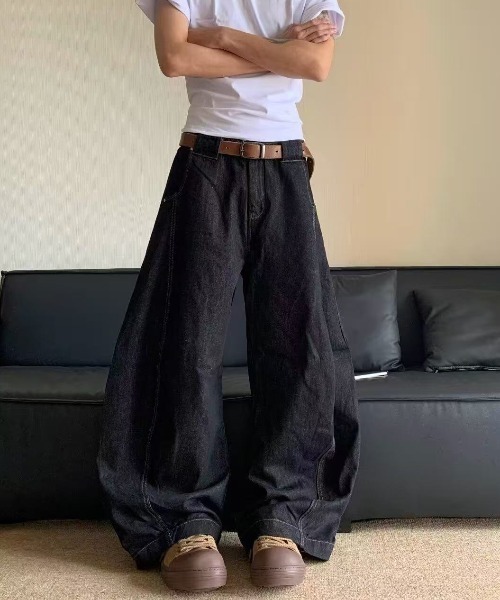 FreeZone ジーンズ 極太ワイドデニムパンツ メンズ レディース