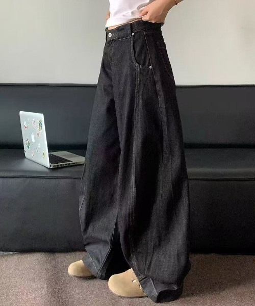 FreeZone ジーンズ 極太ワイドデニムパンツ メンズ レディース