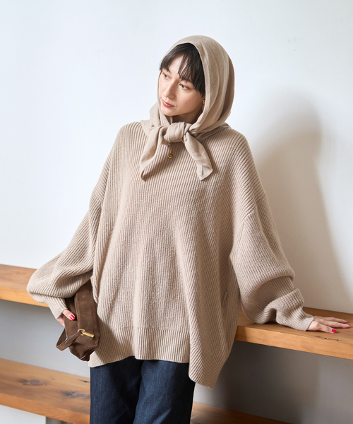 CHANEL 00C カシミヤ シルク 7分袖 ブラウン Vネック ニット ギターワッペンがワンポイント♪】CHANEL ニット プルオーバー (CHANEL