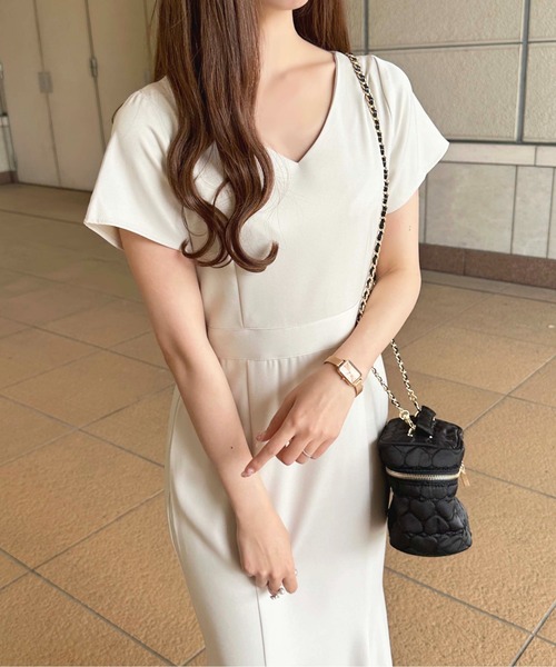 「apres jour」 半袖ワンピース フリー アイボリー レディース_画像3