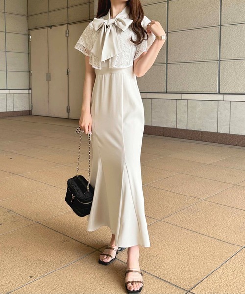 「apres jour」 半袖ワンピース フリー アイボリー レディース_画像8