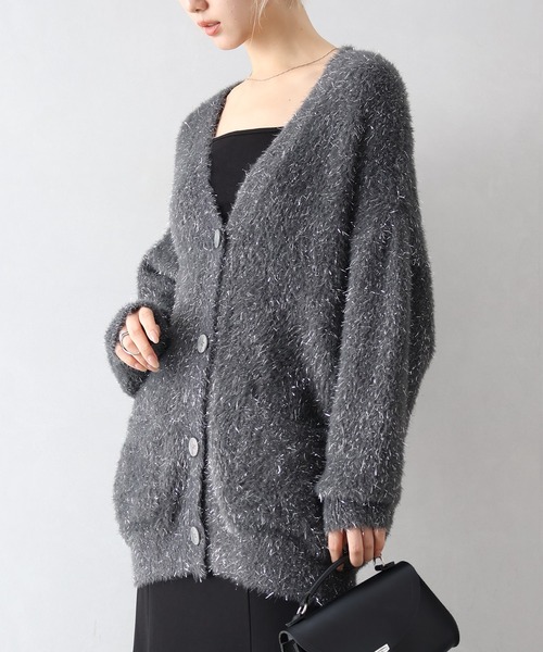 SpRay（スプレイ） カーディガン ラメシャギーロングVカーディガン