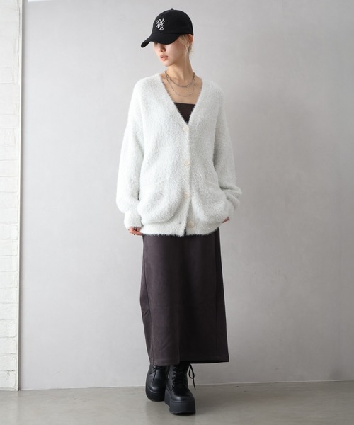 SpRay（スプレイ） カーディガン ラメシャギーロングVカーディガン