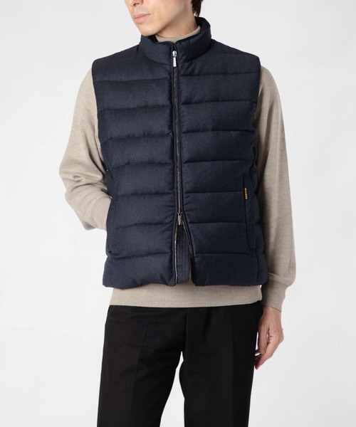 【美品】MOORER OLIVER-L 50 ダウンベスト カシミヤ 　紺 MOORER（ムーレー） ダウンベスト ベスト MOORER OLIVER-L DOWN VEST