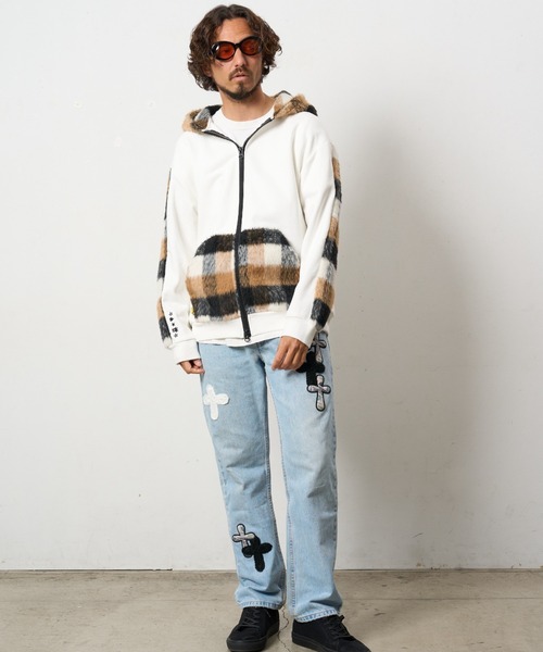 【即発送】XL STUD MUFFIN パッチ パーカー 完売品 スカル ブルー STUD MUFFIN（スタッドマフィン） パーカー STUD MUFFIN/スタッド