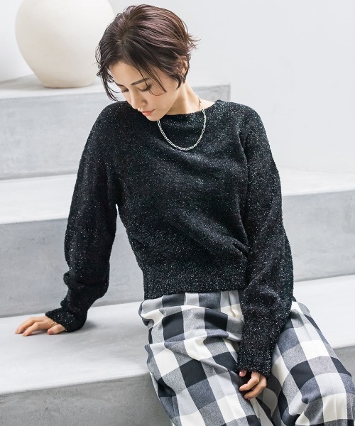 Droite lautreamont ヘアリーニットカーディガン　新品 knit-02280 ヘアリー ニット カーディガン グレー ブラウン | L a v i s