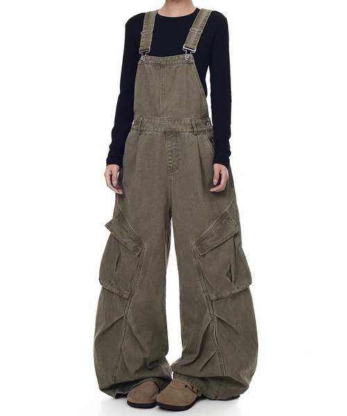 オーバーオール サロペット HOOK -select- ワイドデニムカーゴ