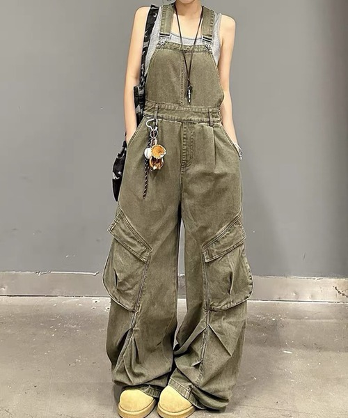 オーバーオール サロペット HOOK -select- ワイドデニムカーゴ