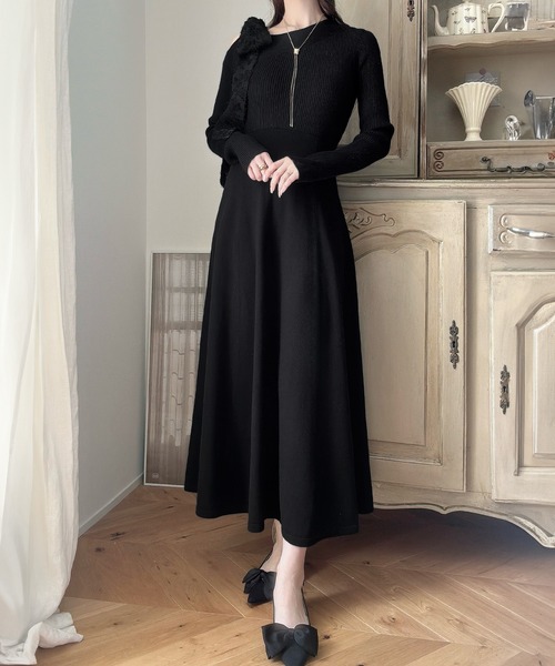 「Meiru」 ニットワンピース - アイボリー レディース_画像9