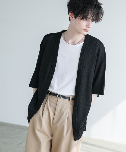 「ASTRONOMY」 「Beno」ニットカーディガン X-LARGE ベージュ メンズ_画像4