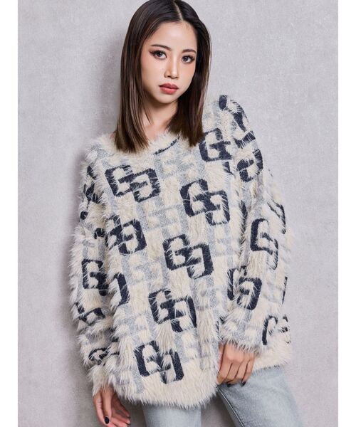 GYDA（ジェイダ） ニット セーター GG PATTERN MIXシャギーニット