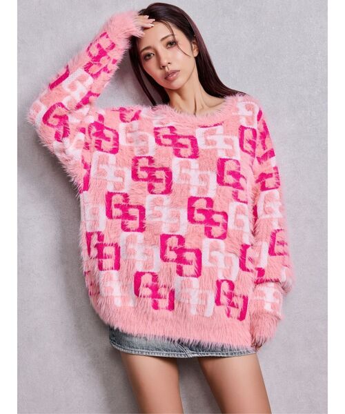 GYDA（ジェイダ） ニット セーター GG PATTERN MIXシャギーニット