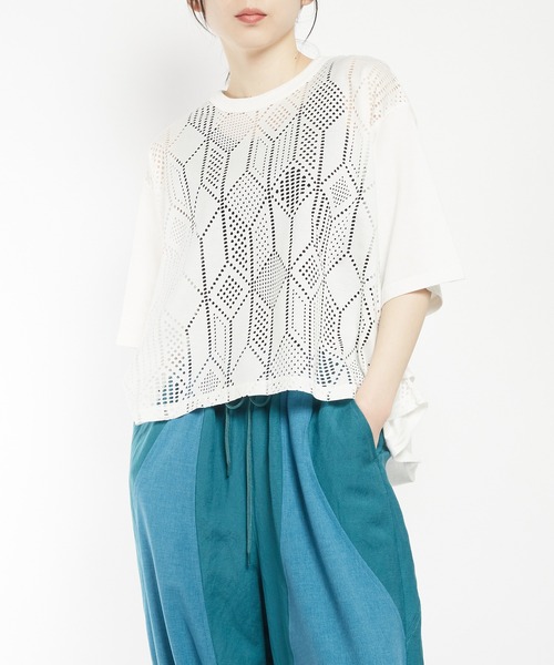 tシャツ サイドタックメッシュＴ レディース メンズの画像