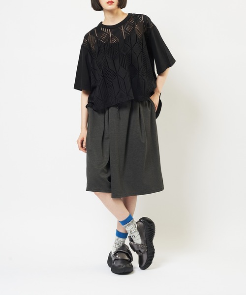 tシャツ サイドタックメッシュＴ レディース メンズの画像