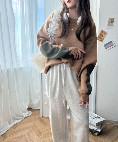 「Java」 長袖ニット X-LARGE グレー レディース_画像4