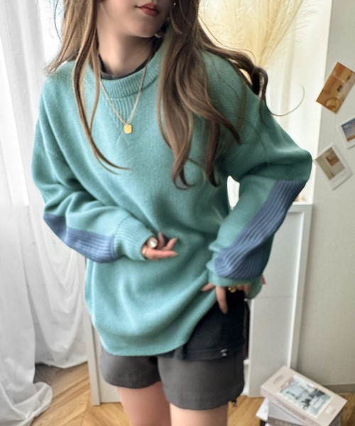 「Java」 長袖ニット X-LARGE グレー レディース_画像6