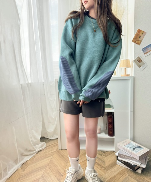 「Java」 長袖ニット X-LARGE グレー レディース_画像7