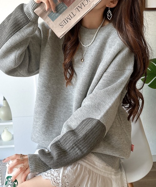 「Java」 長袖ニット X-LARGE グレー レディース_画像8