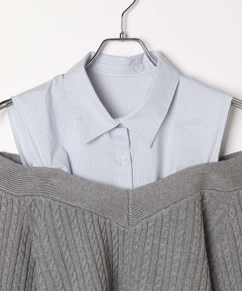 「Heather」 長袖ニット FREE グレー レディース_画像2