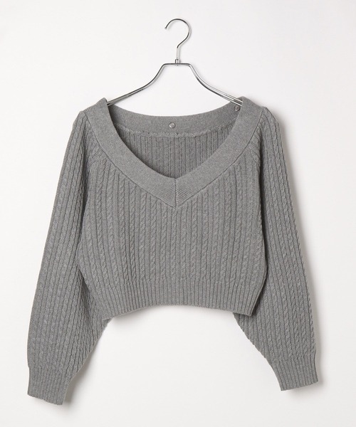 「Heather」 長袖ニット FREE グレー レディース_画像9