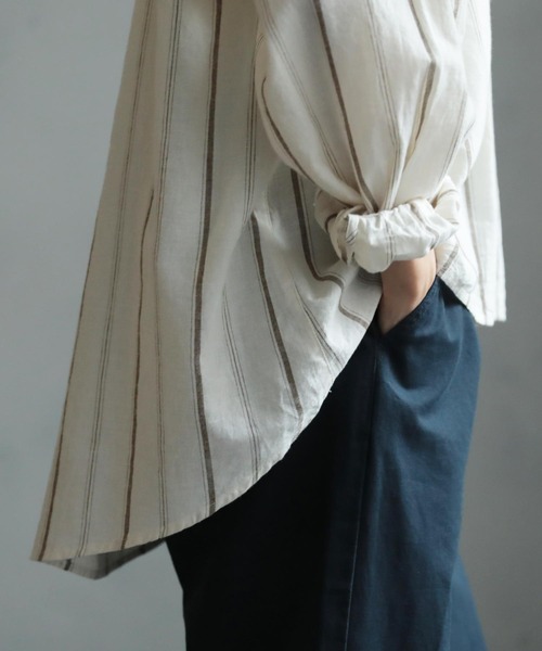 「soulberry」 長袖ブラウス 3L ベージュ レディース_画像8