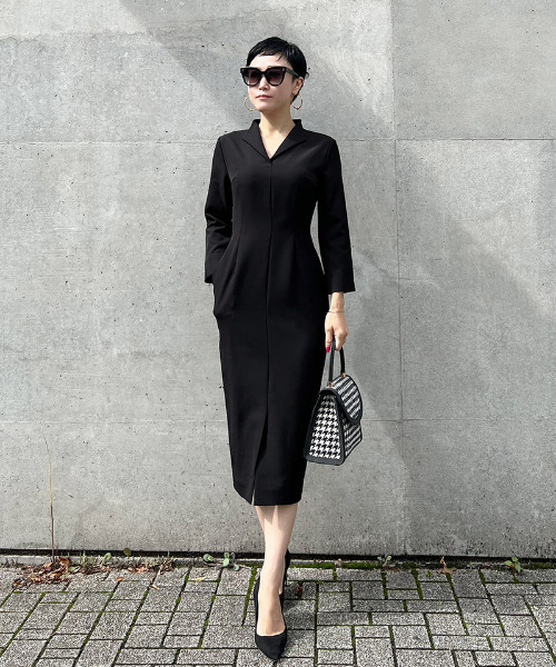 JENNE」 長袖ワンピース MEDIUM ブラック レディース : ZOZOTOWN Yahoo