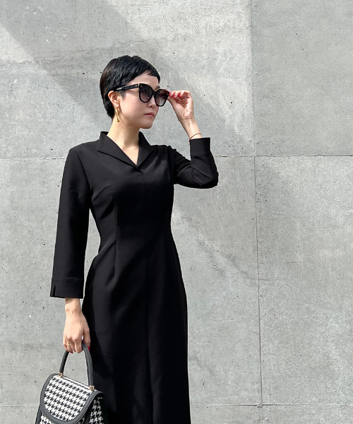JENNE」 長袖ワンピース MEDIUM ブラック レディース : ZOZOTOWN Yahoo
